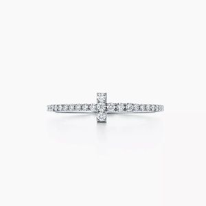 Tiffany & Co. Diamond Wire Band Ring in 18k White Gold size 6.75